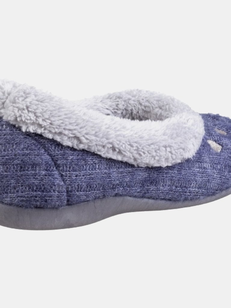 Womens/Ladies Alaska Slip On Slippers - Navy