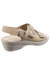 Womens/Ladies Amaretto Touch Fastening Leather Sandals - Beige