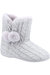 Womens/Ladies Apple Pom Pom Slippers - Gray - Gray