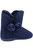 Womens/Ladies Apple Pom Pom Slippers - Navy