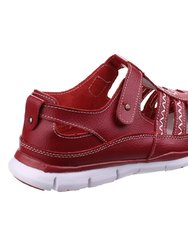 Womens/Ladies Cabernet Memory Foam Fisherman Sandals - Red