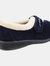 Womens/Ladies Capa Floral Touch Fasten Slippers - Navy