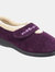 Womens/Ladies Capa Floral Touch Fasten Slippers - Plum - Plum