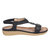 Womens/Ladies Caper Elastic T-Bar Sandal - Black