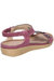 Womens/Ladies Caper Elastic T-Bar Sandal - Plum