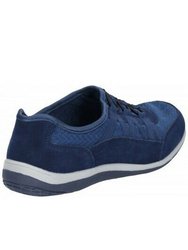 Womens/Ladies Dahlia Suede Leather Slip On Shoes - Navy