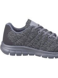 Womens/Ladies Elanor Lace Up Sneaker - Gray