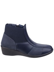 Womens/Ladies Festa Leather Ankle Boots (Navy)