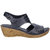 Womens/Ladies Incence Wedge Leather Sandals - Navy