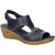 Womens/Ladies Incence Wedge Leather Sandals - Navy - Navy