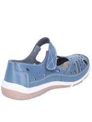 Womens/Ladies Jasmine Touch Fastening Mary Jane Shoe - Blue