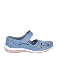 Womens/Ladies Jasmine Touch Fastening Mary Jane Shoe - Blue