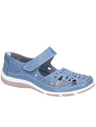 Womens/Ladies Jasmine Touch Fastening Mary Jane Shoe - Blue - Blue