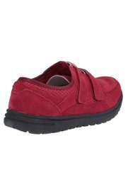 Womens/Ladies Jean Touch Fasten Suede Shoe - Bordo