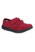 Womens/Ladies Jean Touch Fasten Suede Shoe - Bordo - Bordo