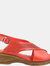 Womens/Ladies Judith Open Toe Leather Sandals - Red