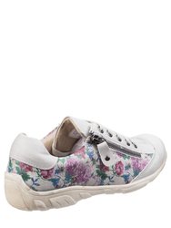 Womens/Ladies Juniper Lace Zip Up Casual Sneakers (Floral)