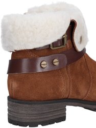 Womens/Ladies Leather Soda Ankle Boots - Tan