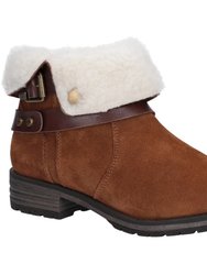 Womens/Ladies Leather Soda Ankle Boots - Tan - Tan