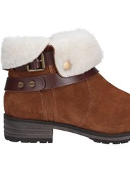 Womens/Ladies Leather Soda Ankle Boots - Tan