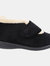 Womens/Ladies Levitt Touch Fasten Slippers - Black