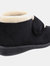 Womens/Ladies Levitt Touch Fasten Slippers - Black