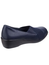 Womens/Ladies Limba Elasticated Wedge Shoes - Black