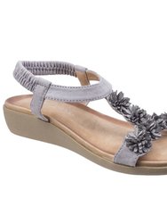 Womens/Ladies Matira T-Bar Slingback Sandals - Gray - Gray