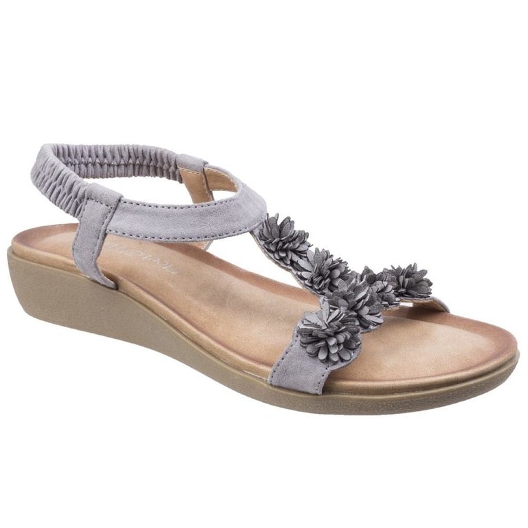 Womens/Ladies Matira T-Bar Slingback Sandals - Gray - Gray