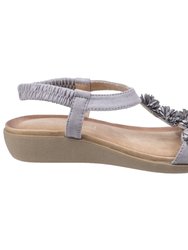 Womens/Ladies Matira T-Bar Slingback Sandals - Gray