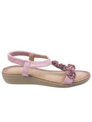 Womens/Ladies Matira T-Bar Slingback Sandals - Pink