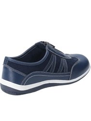 Womens/Ladies Mombassa Leather Slip On Shoe - Navy