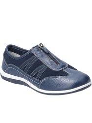 Womens/Ladies Mombassa Leather Slip On Shoe - Navy - Navy