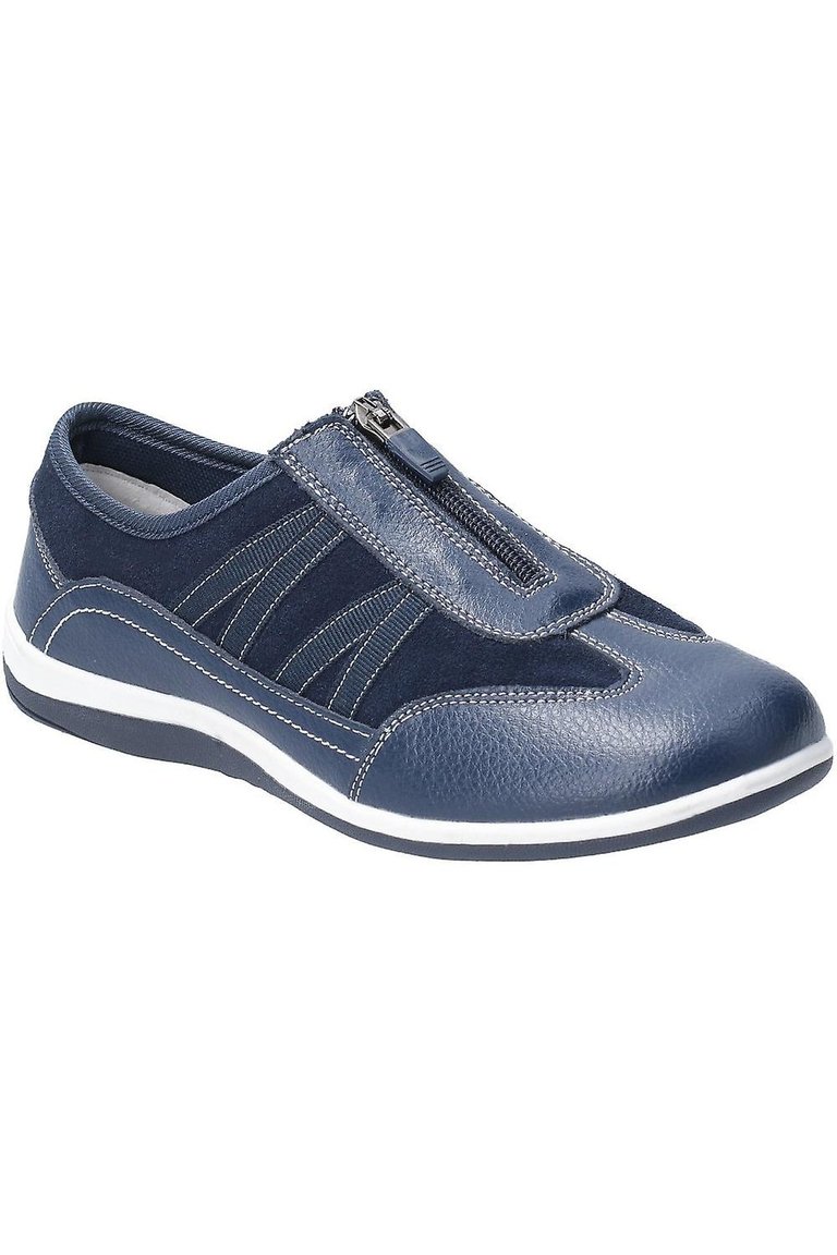 Womens/Ladies Mombassa Leather Slip On Shoe - Navy - Navy