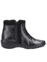 Womens/Ladies Mona Zip Ankle Leather Boot (Black)