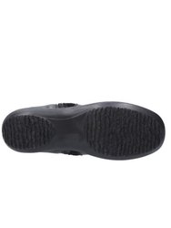 Womens/Ladies Mona Zip Ankle Leather Boot (Black)