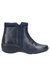 Womens/Ladies Mona Zip Ankle Leather Boot - Navy