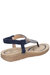 Womens/Ladies Mulberry Elastic Sandal - Navy