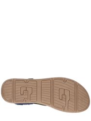 Womens/Ladies Mulberry Elastic Sandal - Navy