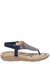 Womens/Ladies Mulberry Elastic Sandal - Navy