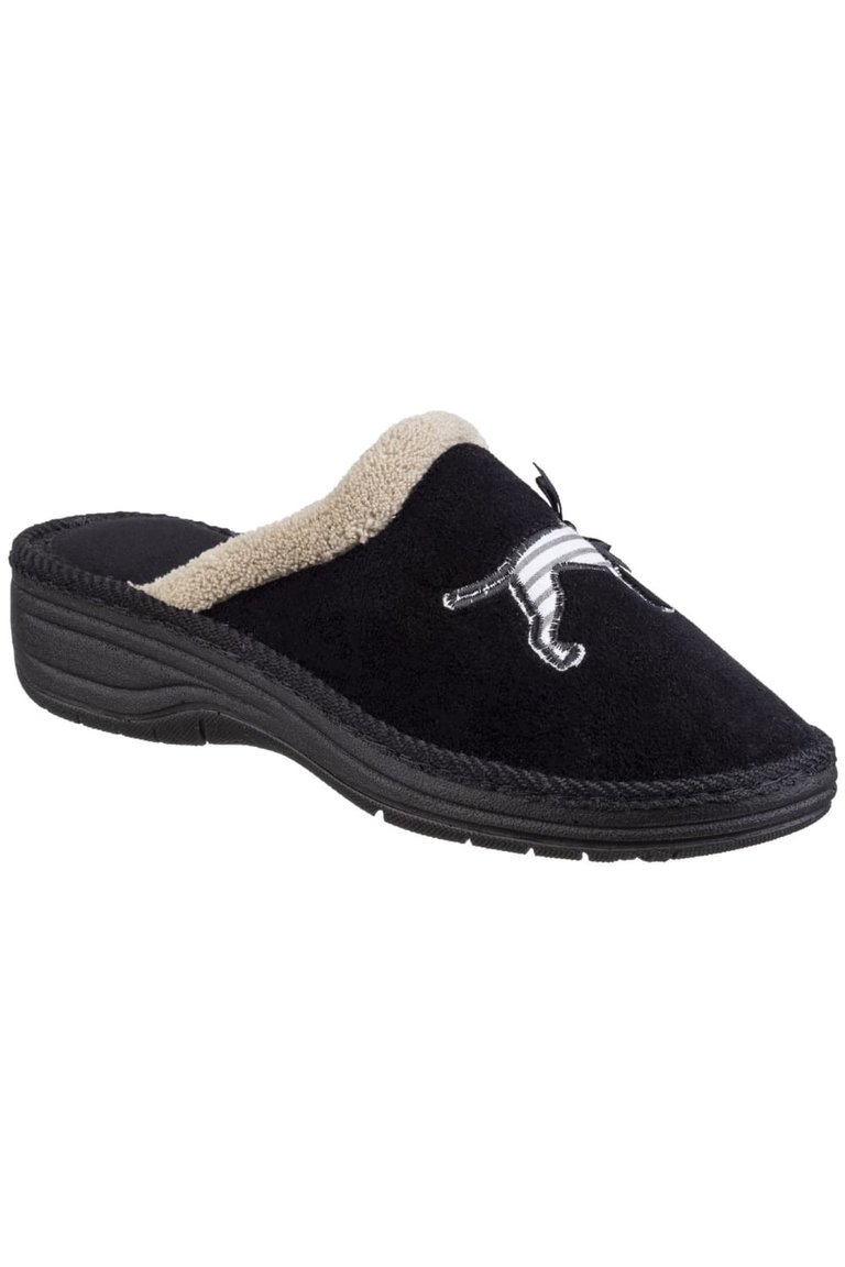 Womens/Ladies Nashville Slip On Slippers - Black - Black