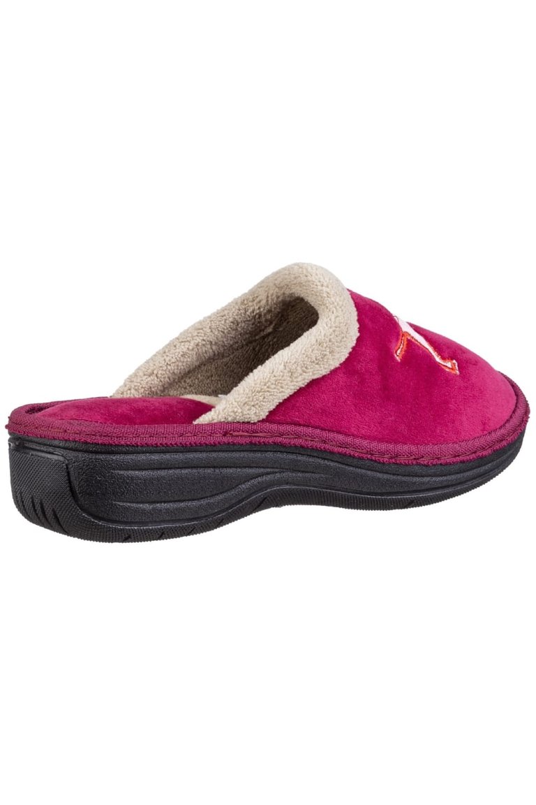 Womens/Ladies Nashville Slip On Slippers - Red