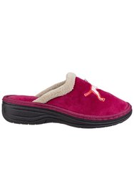 Womens/Ladies Nashville Slip On Slippers - Red