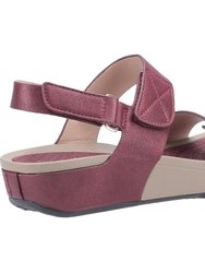 Womens/Ladies Olivia Touch Fastening Sandal (Bordo)