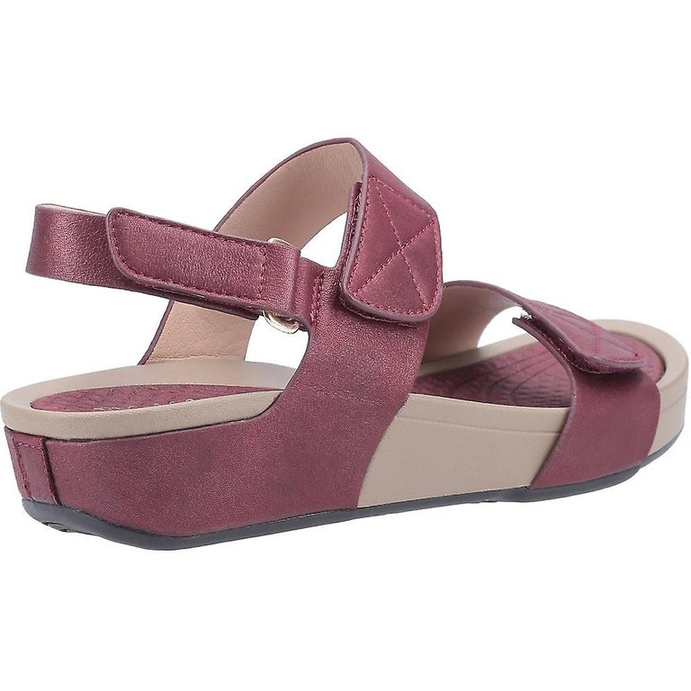 Womens/Ladies Olivia Touch Fastening Sandal (Bordo)