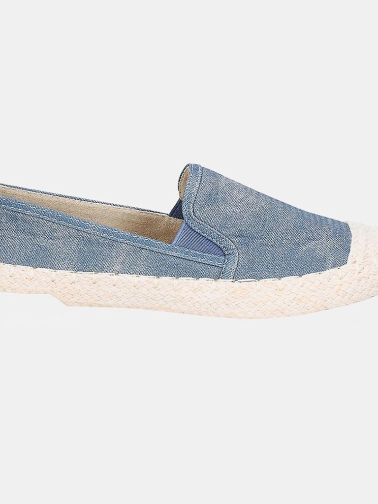 Womens/Ladies Paradise Nautical Espadrille Loafer - Denim