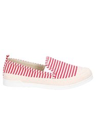 Womens/Ladies Paradise Nautical Espadrille Loafer  - Red