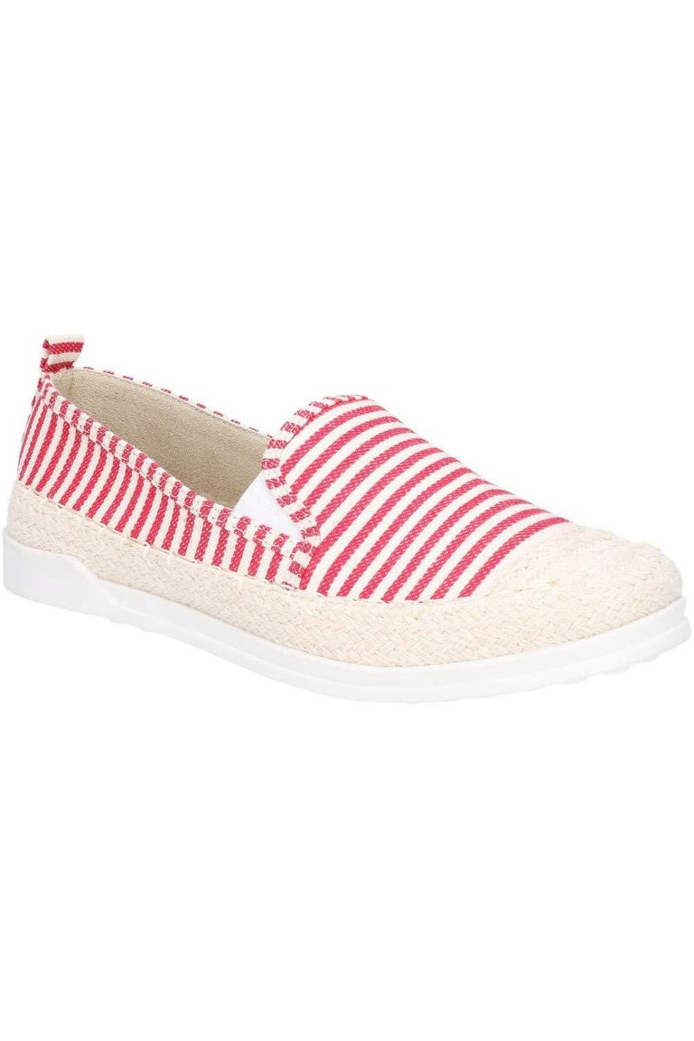 Womens/Ladies Paradise Nautical Espadrille Loafer  - Red - Red
