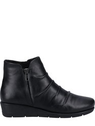 Womens/Ladies Plockton Leather Ankle Boots - Black - Black