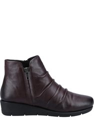 Womens/Ladies Plockton Leather Ankle Boots - Bordeaux - Bordeaux